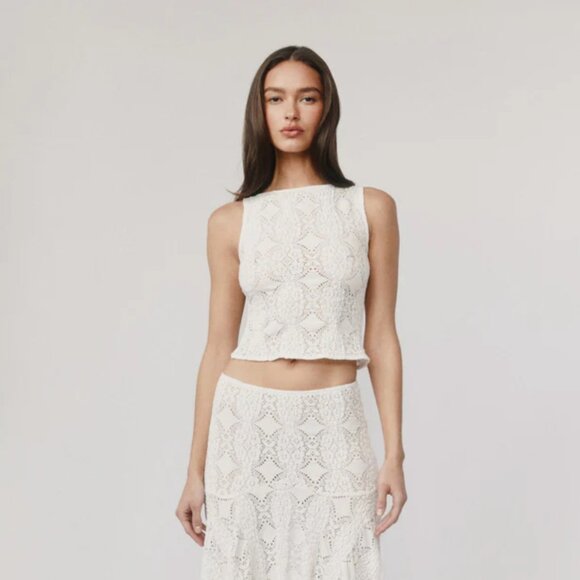 White Maeve Top (sz M) - Picture 2 of 13